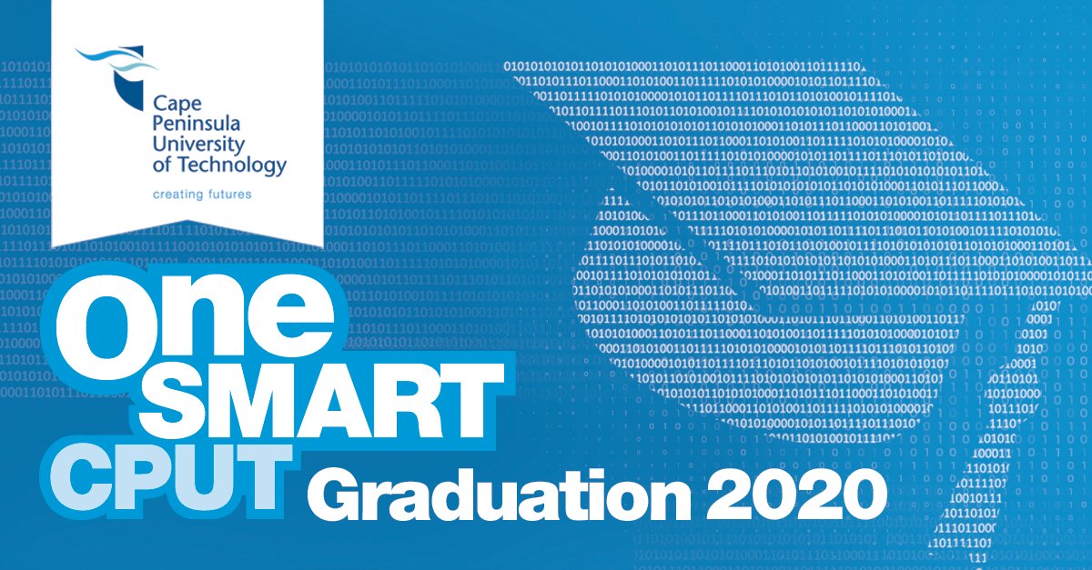 CPUT's tweet photo. CONGRADUATION: More than 400 diplomas and degrees will be conferred during the CPUT SMART graduation on... Read full story here https://t.co/lqgZeYTxav
#CPUTSMARTGrad2020 https://t.co/3TM71LBmPV