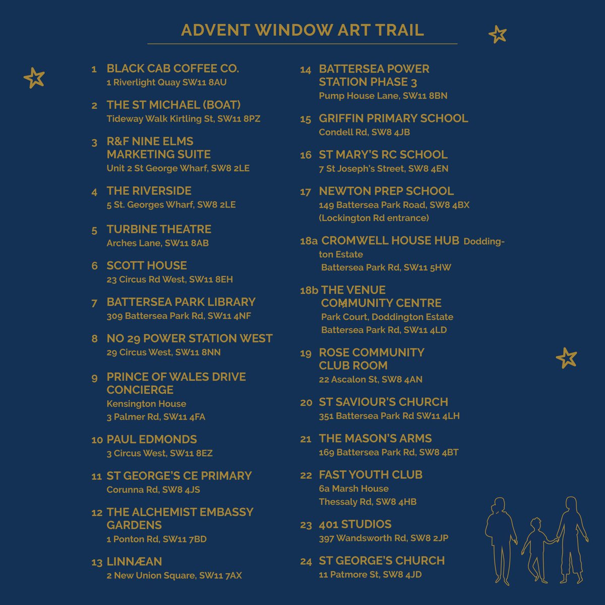 As once again sadly many of our wonderful venues in #NineElms have to close, our #NineElmsAdvent trail remains open - enjoy online and as a Covid-safe outdoor walk till 2nd Jan. Snap pics and post with #nineelmsadvent to share the joy and encourage everyone in these tough times