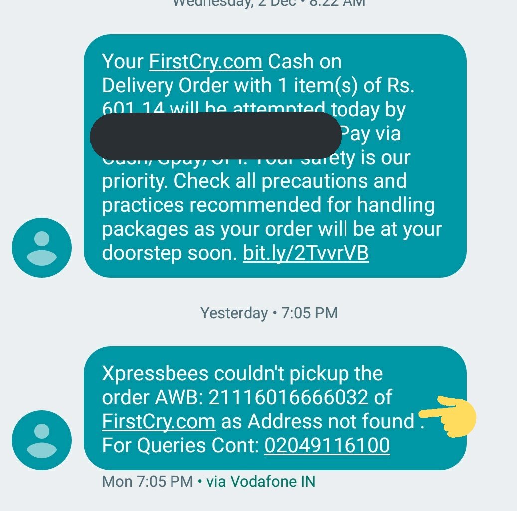Avikism's tweet photo. Hey @XpressBees_IN @firstcryindia u couldn't find d exact address where u delivered an order 24 hours ago. Just because it's a return?!🤔👎 https://t.co/nViwhxqflv