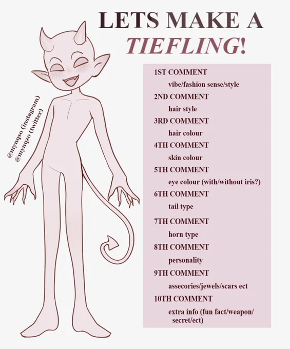 wahoo these are fun, so lets make another tiefling &gt;:vc! 

((+also pls number your comment so folks can see which trait its for so they know what's left!)) 