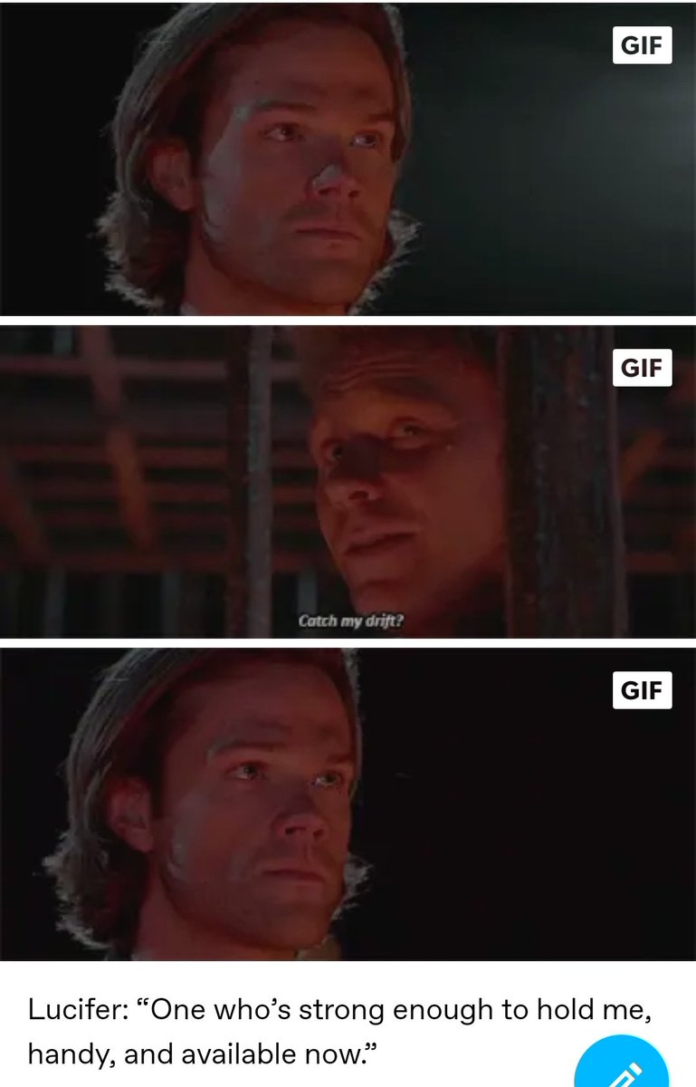 и всё это ради сосуда, чтобы выбраться оттуда.СЭМ: ты хочешь сосудЛЮЦИФЕР: того, кто достаточно силён, удобен и доступен, смекаешь? вы можете видеть тут паничку Сэма?