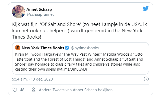 Boeken_Lezen's tweet photo. Of Salt and Shore (Lampje) van Annet Schaap krijgt lovende recensie in The New York Times. Lees het hier: https://t.co/7CV2OMcwt1 #Lampje #boekenlezen #NewYorkTimes #recensie #lovend #OfSaltAndShore #NYTimes https://t.co/hD90IHAmTM