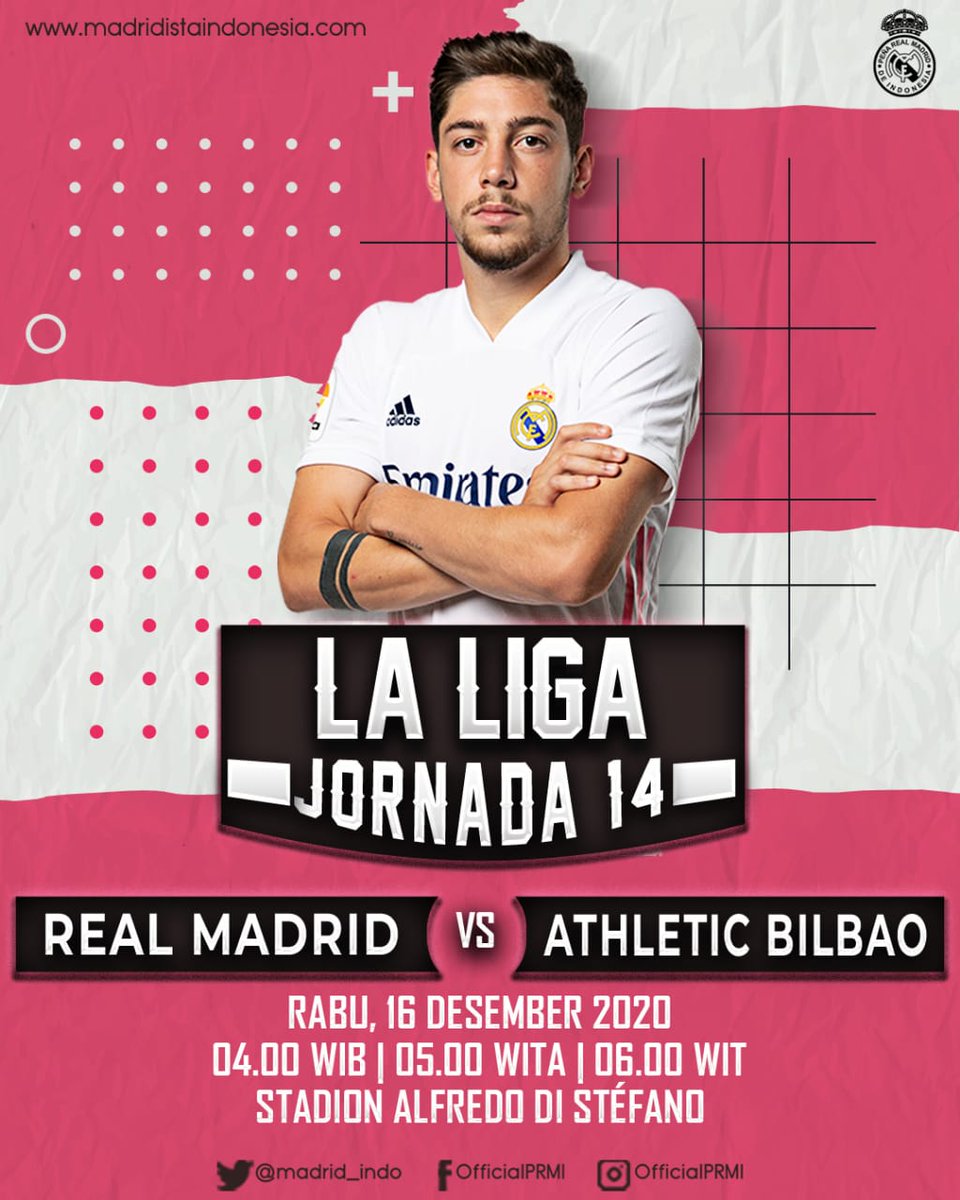 📌MATCH DAY Jornada 14
.

🆚Bilbao
📅Rabu, 16 Desember 2020
🕛Kick Off : 04.00 WIB
📺beinsport1
🏟Estadio Alfredo Di Stefano

Optimis 3 poin

#HalaMadrid