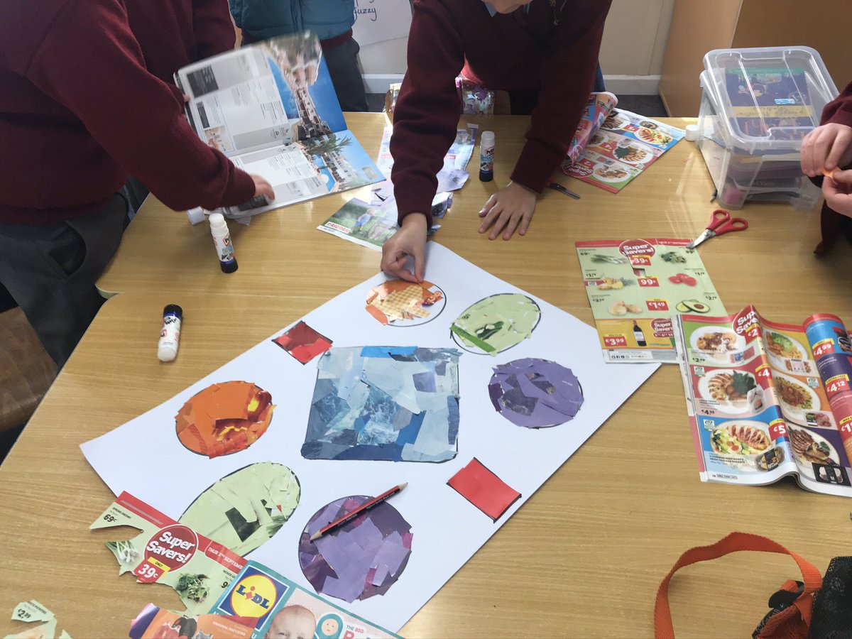 msrooneysroom's tweet photo. Rangoli art - when we were learning about India in November we discovered Rangoli art. We tried our own version using magazine cut outs. https://t.co/r9RN8UKVW8