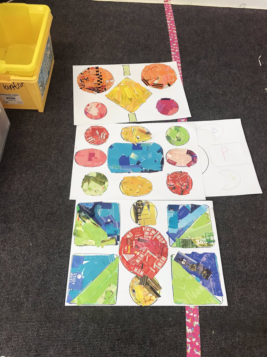 msrooneysroom's tweet photo. Rangoli art - when we were learning about India in November we discovered Rangoli art. We tried our own version using magazine cut outs. https://t.co/r9RN8UKVW8
