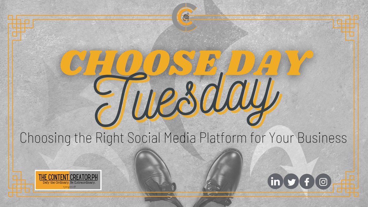 TheContentCre10's tweet photo. Since today is Tuesday or shall I say "Choose Day", let me share with you these tips on Choosing the Right Social Media Platform for Your Business by https://t.co/AJN23pllxh.
See the full article here: https://t.co/RP49iszjQJ
#socialmediamarketing
#sociamediatips https://t.co/5Mfqxs3toY
