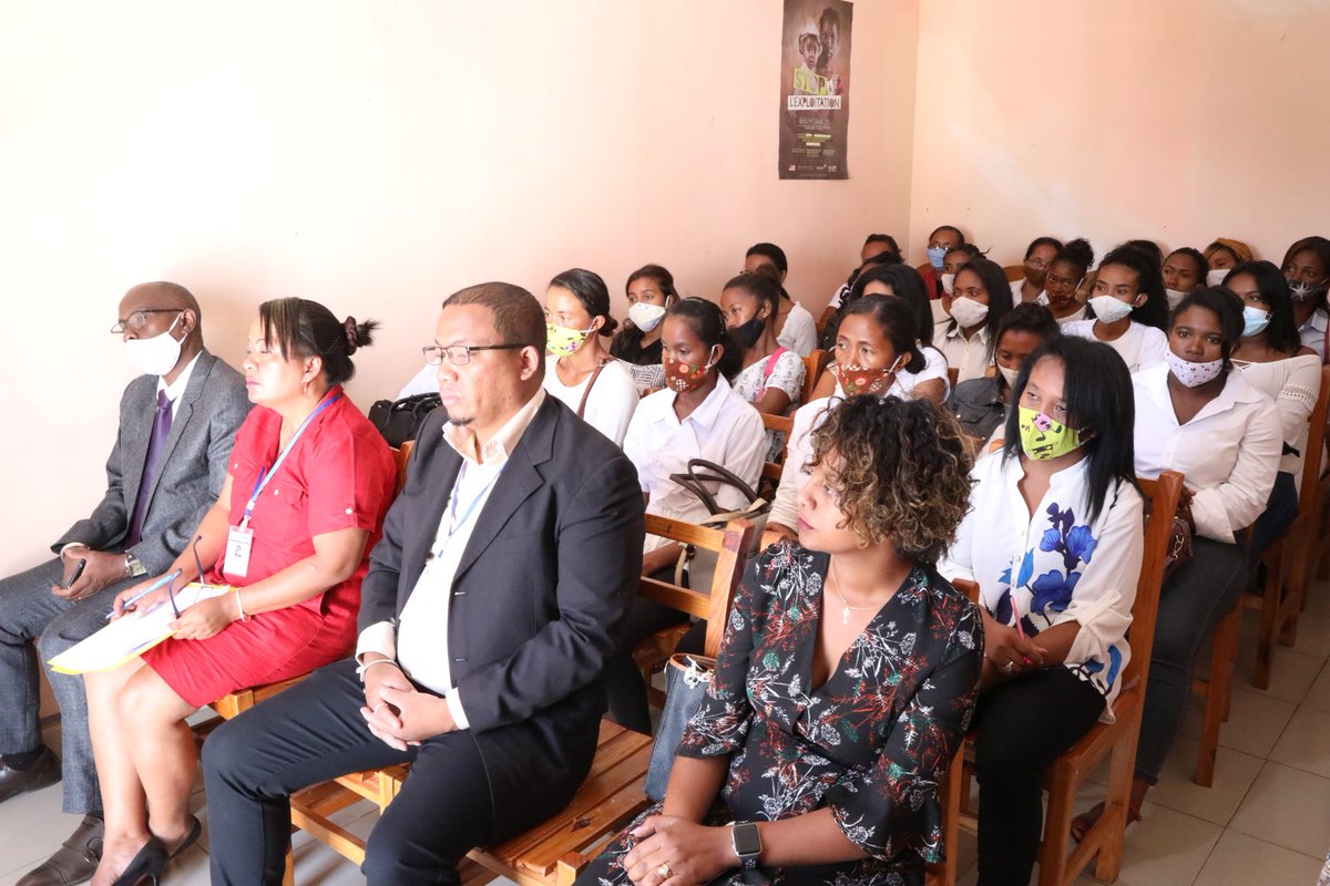 UNFPAMadagascar's tweet photo. #HappeningNow  
Handover ceremony of certificates and start-up kits for women survivors of #GBV 
#womenempowerment
@UNFPA @UNMadagascar @NorvegeAmbMDG #METFP #MPPSPF
#AssociationFITIA 
#TheMarchContinues to #EndGBV 
 #LeaveNoOneBehind https://t.co/0yqOsbWl5r