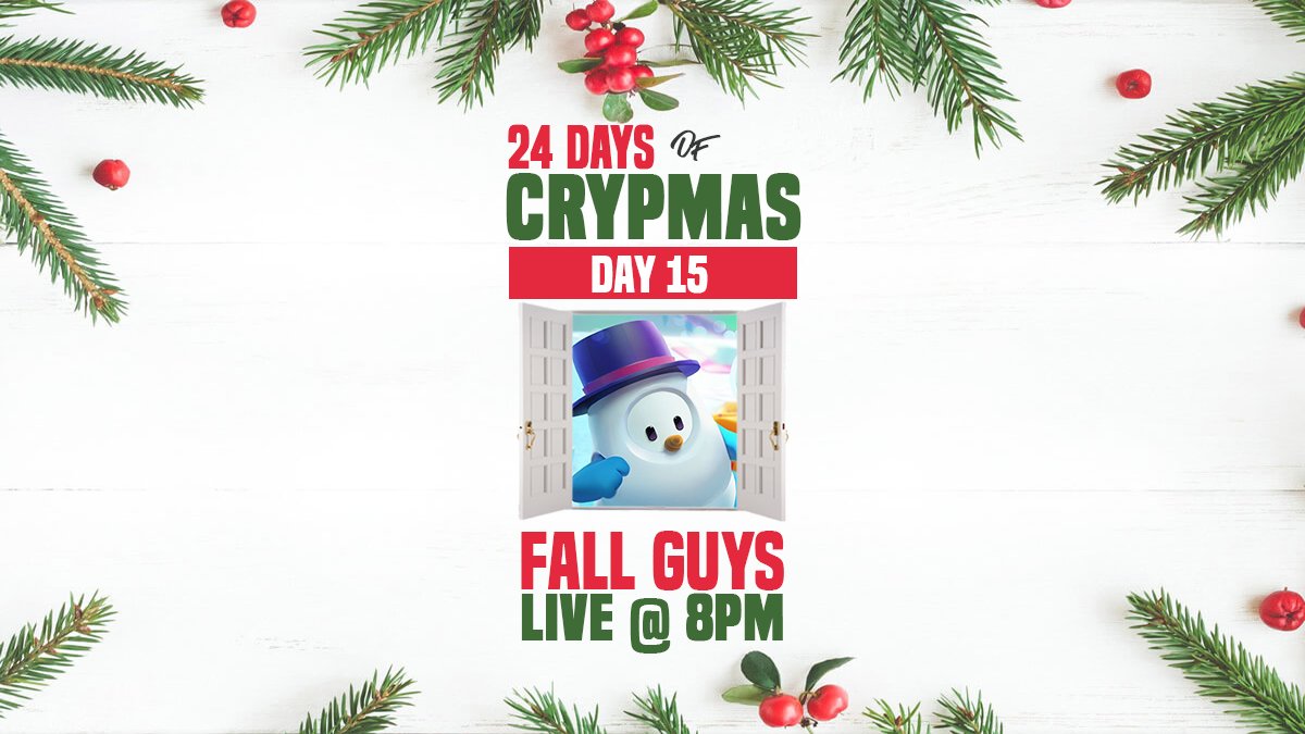 crryypto's tweet image. 24 DAYS OF CRYPMAS 🎁 |  DAY 15

I'm going back to Fall Guys to celebrate the release of the new Winter Knockout season!

LIVE @ 8PM GMT
