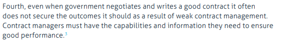 3) It's easy to blame 'bureaucratic' EU regs for poor procurement practice but many public bodies don't take advantage of existing flexibilities. And none of the key problems  @instituteforgov has identified with procurement are due to regulations  https://www.instituteforgovernment.org.uk/sites/default/files/publications/government-outsourcing-reform-WEB_0.pdf