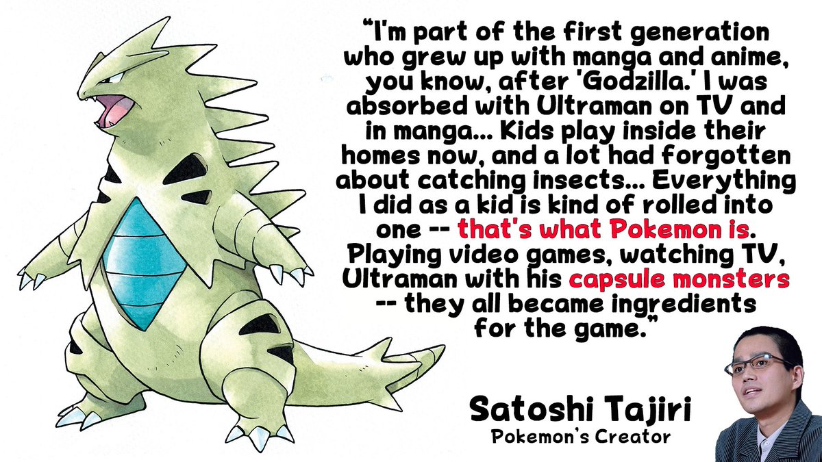 Capumon: In addition to insects, Pokemon's creator launched the series  inspired by giant TV monsters called kaiju -- especially the kaiju from  Godzilla and Ultraman. He originally wanted to call the series