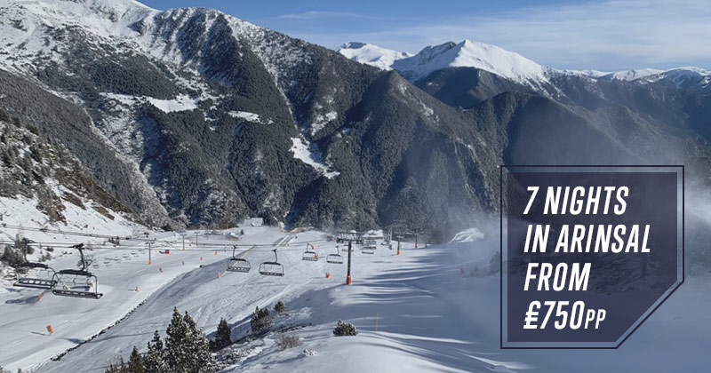 FAMILY #SKI HOLIDAY IN #ARINSAL FROM £750pp (Inc. Lift Passes &amp; Ski Equipment)

Arinsal, 21st March 2021, 7 Nights
Hotel Ushuaia (4*)
Half Board
Based on 2 Ad &amp; 2 Ch
Flying from Gatwick
Inc. Transfers
Lift passes, skis &amp; boots for everyone included
DS2517

destinationski.com/deals-of-the-w…