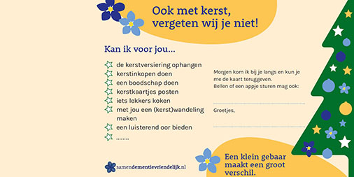 Heb jij hem al gedownload? 🎄🎅 Met onze 'Kan ik voor jou' #kerstkaart bied je snel en makkelijk #hulp aan iemand in jouw buurt die wel wat extra #aandacht kan gebruiken. Dankjewel💙! 
Bemachtig jouw exemplaar hier 👉 bit.ly/34aZI1a #dementie #eenzaamheid #eenkleingebaar