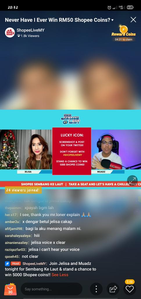 #shopeelivemy #shopeesembangkelaut <a href="/Derezedd/">Mu'adz</a> 

Jom dengar celoteh Muadz dan Jelisa dekat shopee live sekarang. Boleh menang 5000 coin shopee.. Yeayyyy