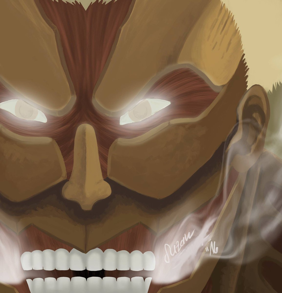 xaimi42's tweet photo. Did a redrawing of the armored titan 2016 vs 2020 almost 5 years difference I am happy with the development so far https://t.co/efyKgi4zxf