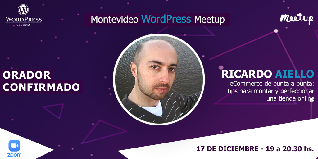Wordpress_Uy's tweet photo. ¿Querés montar un e-commerce o mejorar su performance? No te pierdas el 17 de diciembre nuestra próxima #MeetUpOnline junto a Ricardo Aiello, docente de UTN (Arg.) con más de 10 años ligado a WordPress.
Inscribite: https://t.co/jnNLd9Lkrk #desdecasa #WordPress #Tech #Zoom https://t.co/CDpes3tvs9
