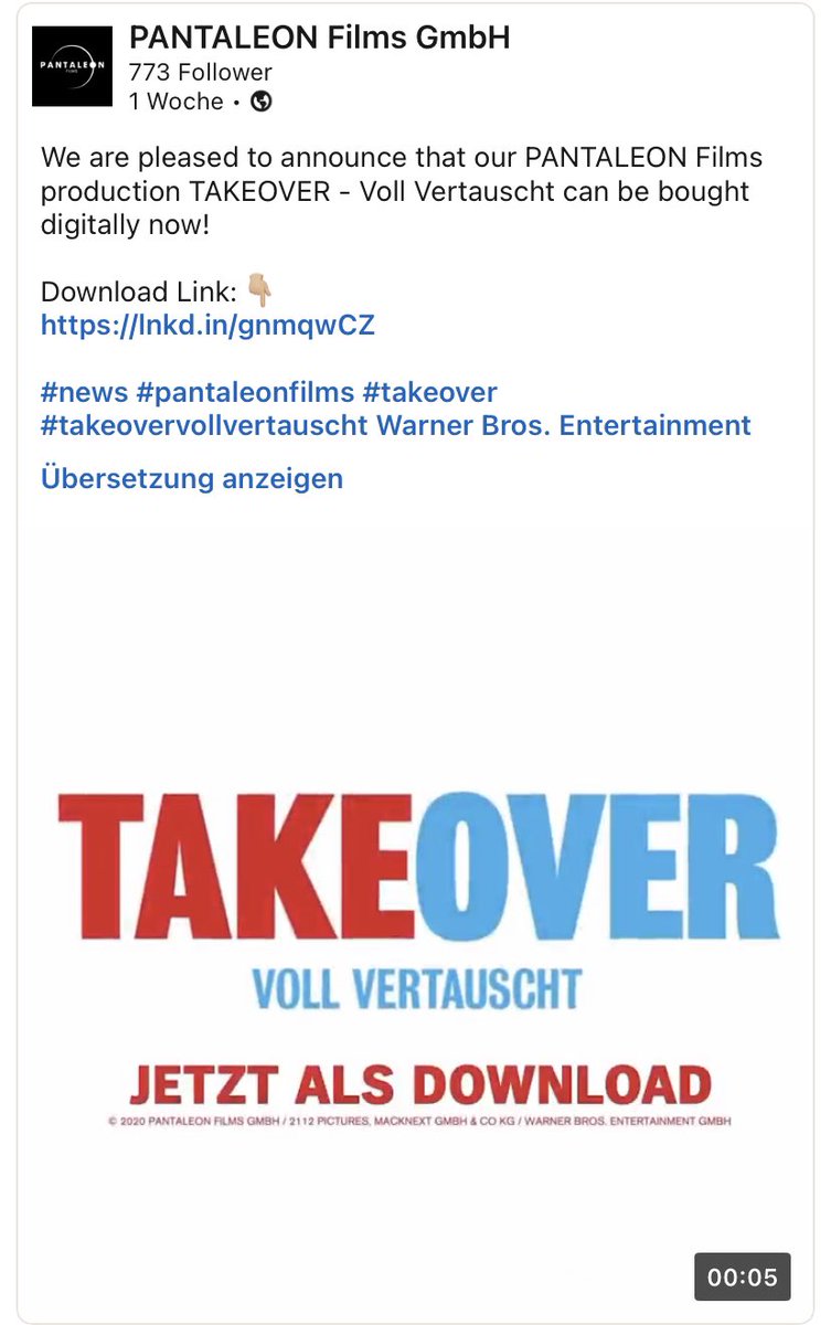 aylinwofficial's tweet photo. „Takeover - Voll Vertauscht“ ist zum digitalen Kauf erhältlich 🥳 Zu finden im Sky Store, auf Amazon Prime, bei iTunes, Microsoft &amp; Co. 
STREAMING NOW!!! 🎞📺🍿🎬
#pantaleonfilms #warnerbrothers #maakmedia #cinema #streamingnow #takeovervollvertauscht #homekino 
Repost LinkedIn⬇️ https://t.co/b55XErqtsK