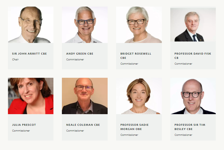 So, a game: these are the members of the National Infrastructure Commission... How many points do I get if there are ten points available for every additional fifty miles outside of the M25 these people are based?  #LevellingDown