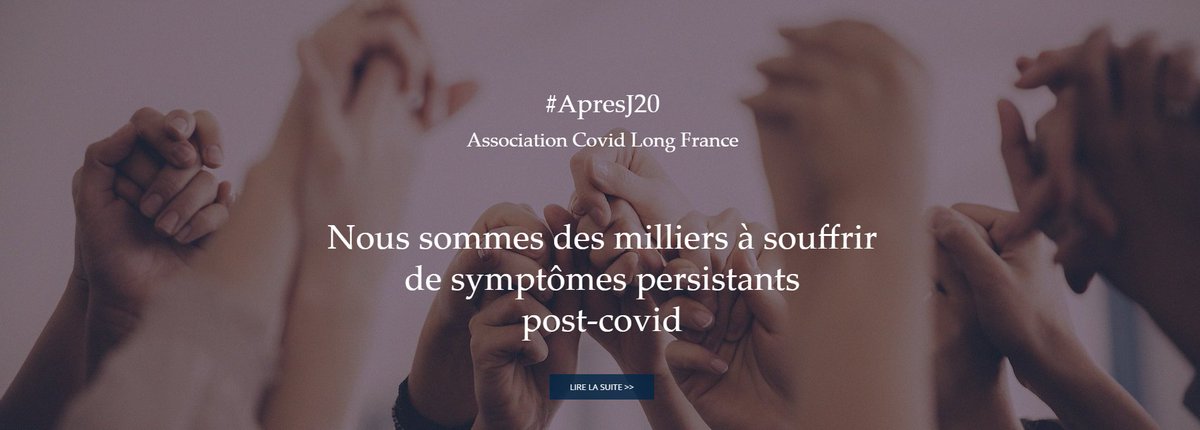 10- SOUTIEN aux patients Covid Long sur nos différents réseaux sociaux: Twitter  @apresj20 Facebook ApresJ20 Association Covid Long FranceInstagram apresJ20_covidlongLinkedin... et par email. N'hésitez pas à nous contacter. MERCI à tous ! 