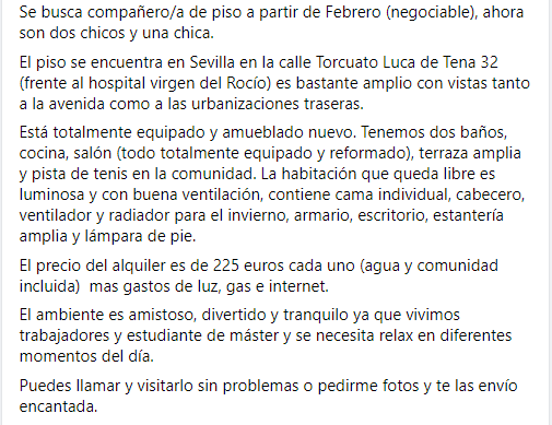 Se busca compañero/a de piso en Sevilla 🏡🏡¡¡RT Porfa!!