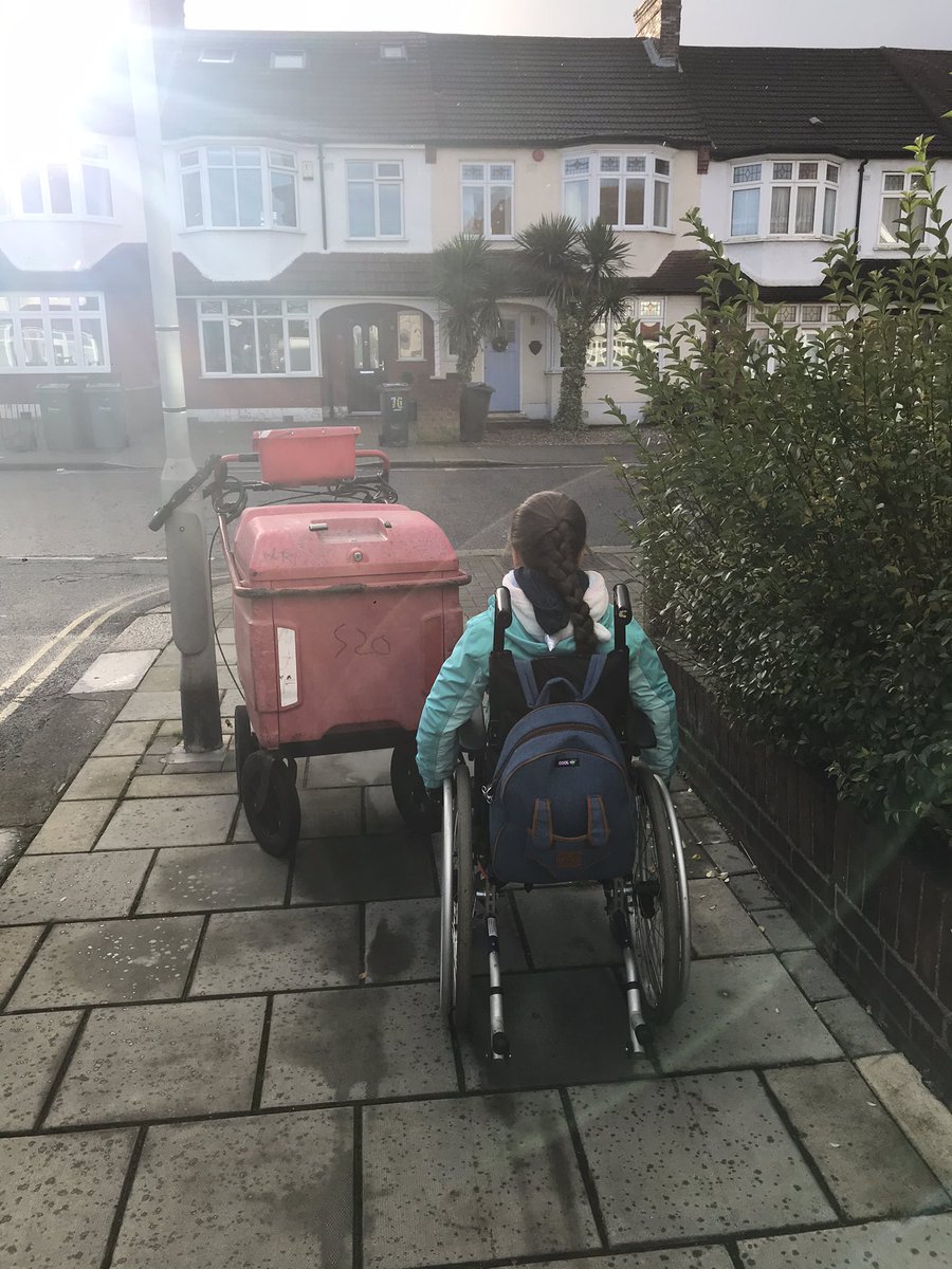 saxyvic's tweet photo. Those trolleys are so heavy! We did shove it across enough to get past in the end. @RoyalMailHelp please remind your staff @RoyalMail to leave space for others. We know you are very busy but it doesn’t take a moment to be considerate. #disabilitychallenges https://t.co/eOFzk9ubnK