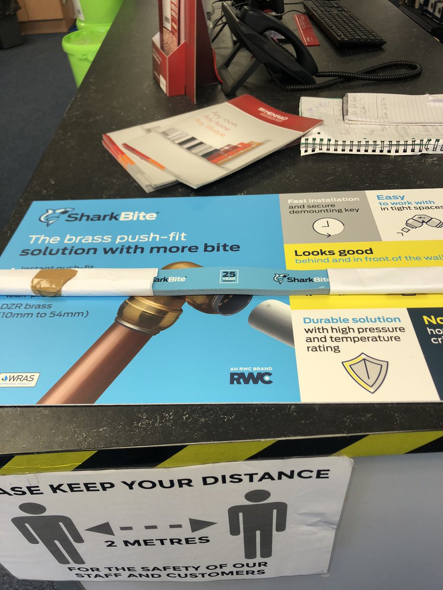Pochin Newark have a new addition to their front of counter area, they are now stocking our Sharkbite fittings, call in for a demo on the new range, it’s a cracking branch😀<a href="/RWCglobal/">RWC Global</a> <a href="/RWCUK/">Reliance Valves</a> @PochinBathrooms