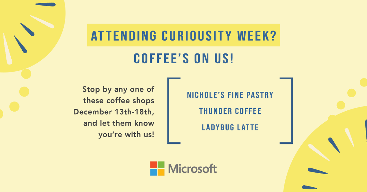 EDigitalAcademy's tweet photo. Coffee is on us during Curiosity Week! ☕
Stop by one of the participating coffee shops, tell them you're with Curiosity Week, and get ready for a full day of learning and networking!
You still have time to register for Curiosity Week Here!→ https://t.co/rldvJx6k21 https://t.co/k9oWdFkG8e