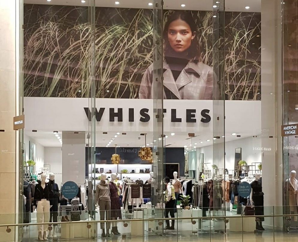 PureprintGroup's tweet photo. We have loved working with new customer @thisiswhistles on their autumn/winter 2020/21 in store marketing. Producing and installing vinyls and lightboxes across the full store estate #retailmarketing #instoremarketing #largeformatprint #retailprint https://t.co/zeyVtoRW9v