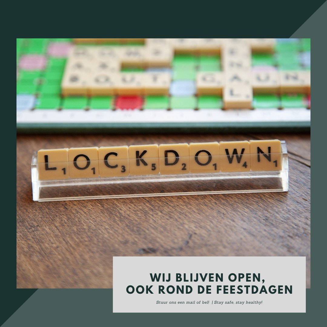 Onze medewerkers blijven voor je klaar staan; voor hulp, een vraag of advies. We zijn bereikbaar per telefoon en per mail. Laten we extra op elkaar letten en zorgen voor elkaar 🧡 Rond de feestdagen zijn wij op 21, 23, 28 en 30 december in de ochtend open.