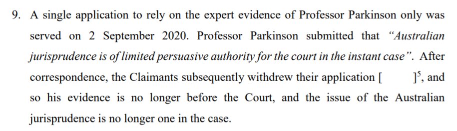 The seventh was Professor Patrick Parkinson.He is a Professor of the University of Queensland. So far as I can see, his evidence should not have been before the Divisional Court at all but nevertheless it was.