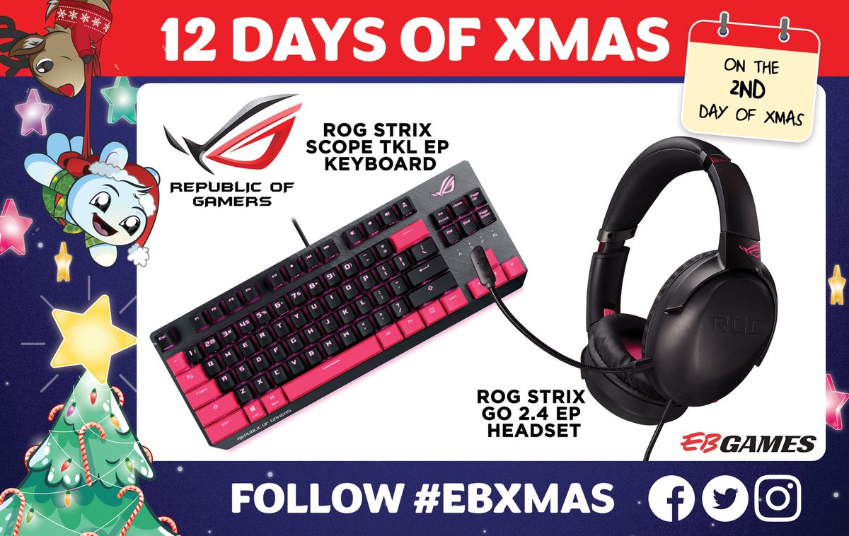 EBGamesAus's tweet image. It's Day 2 of #EBXmas and today we've got a treat for you PC gamers! Thanks to our friends at @ASUSAU, we've got a Republic Of Gamers Peripherals Pack to give away!

For your chance to WIN, like this post, RT and tell us why YOU need to upgrade your peripherals! GOOD LUCK!