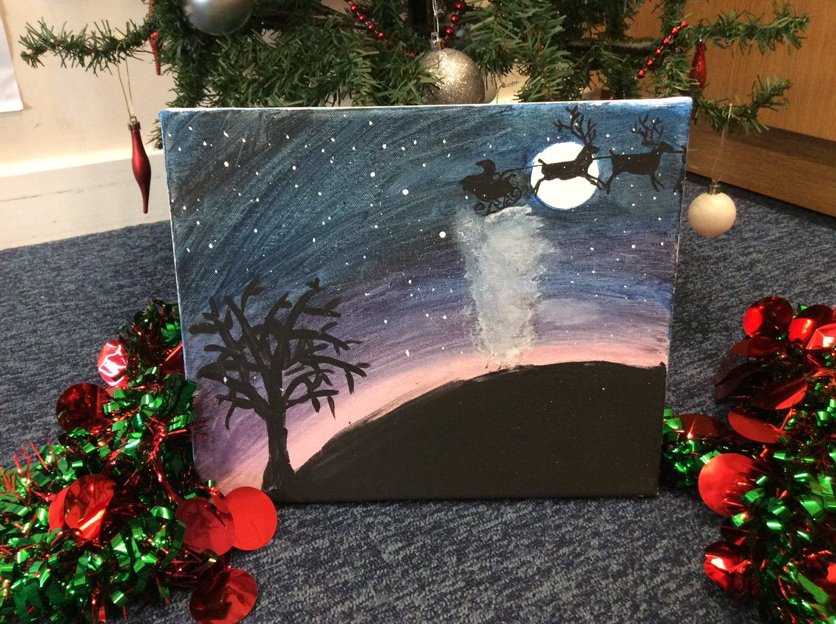 gfprimarycov's tweet photo. Happy Christmas to all the Grange Farm family. Harleen from 6C has painted this beautiful Christmas scene for her free choice homework! #gfadvent https://t.co/YjdPOgwYOG