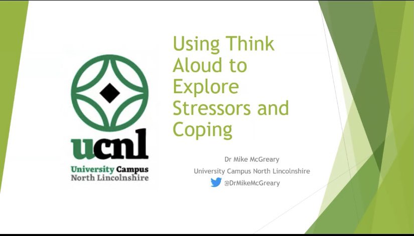 Thanks to @Trish_Jackman for inviting me to discuss my researching using Think Aloud to explore stressors and coping last week. Some interesting questions and lots to think about moving forward. <a href="/SportLindsey/">Sport Exercise and Coaching Science UCNL</a>