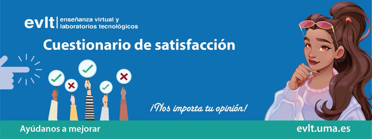 Tu opinión nos importa. Por favor, ayúdamos a mejorar completando el siguiente cuestionario de satisfacción.
central.cv.uma.es/course/evlt_en…
Muchas gracias.