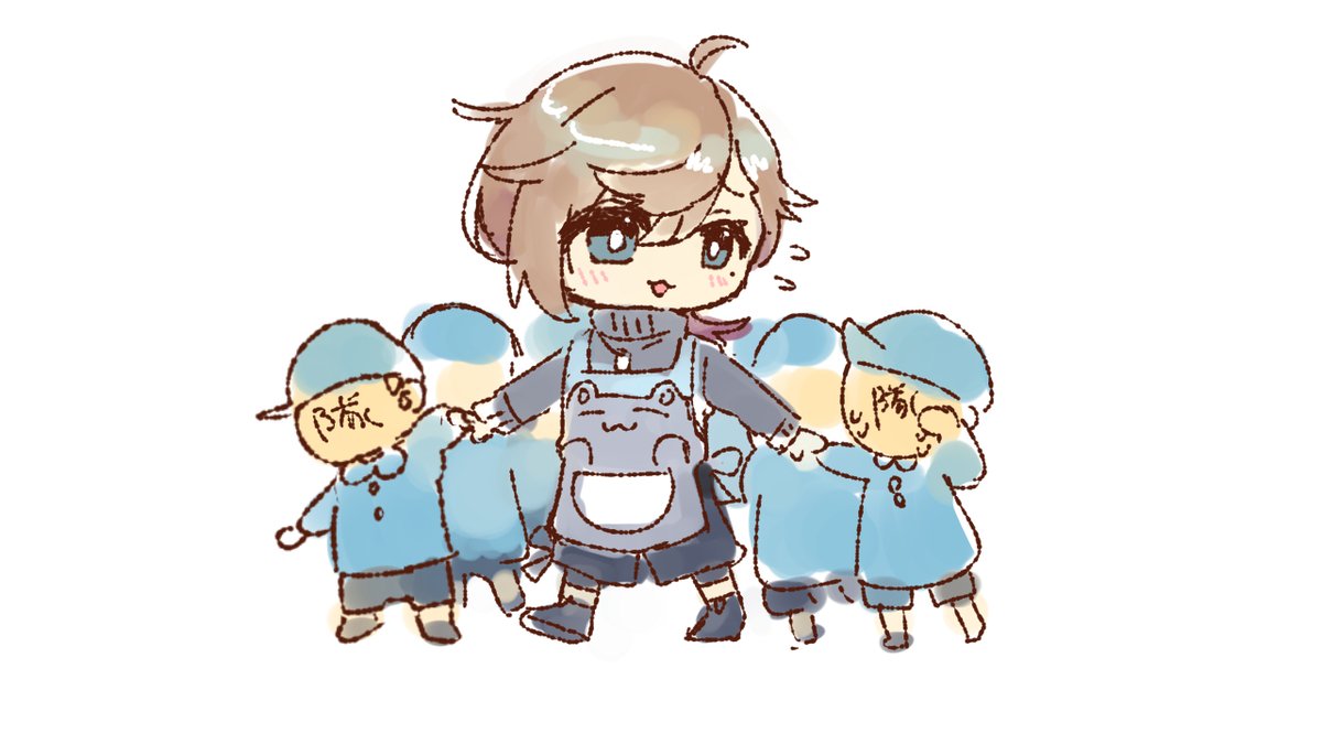 「#かな絵 夜泣きする隊をあやす叶くん すき 」|海野幸子のイラスト