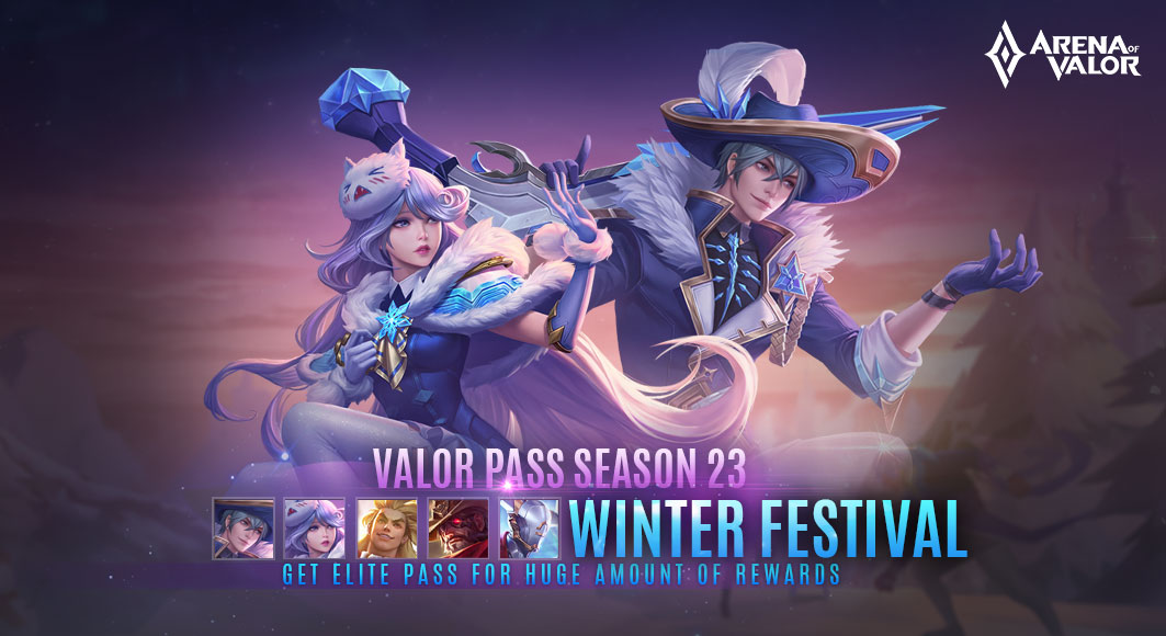 ArenaofValor's tweet photo. Valor Pass Season 23, Snow Festival, is now available with TONS of REWARDS!! Come on, get Sinestrea and Valhein's new skins and freeze the battlefield! 🥶

#ArenaofValor #AOV #Games #MOBA #Valhein #Sinestra #VP23 #NewSkin https://t.co/PWmTep3a1n