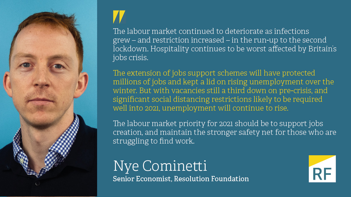 Today’s  @ONS data showed the labour market was continuing to deteriorate before the second national lockdown, with unemployment and redundancies rising. Here is our thread with the key charts...