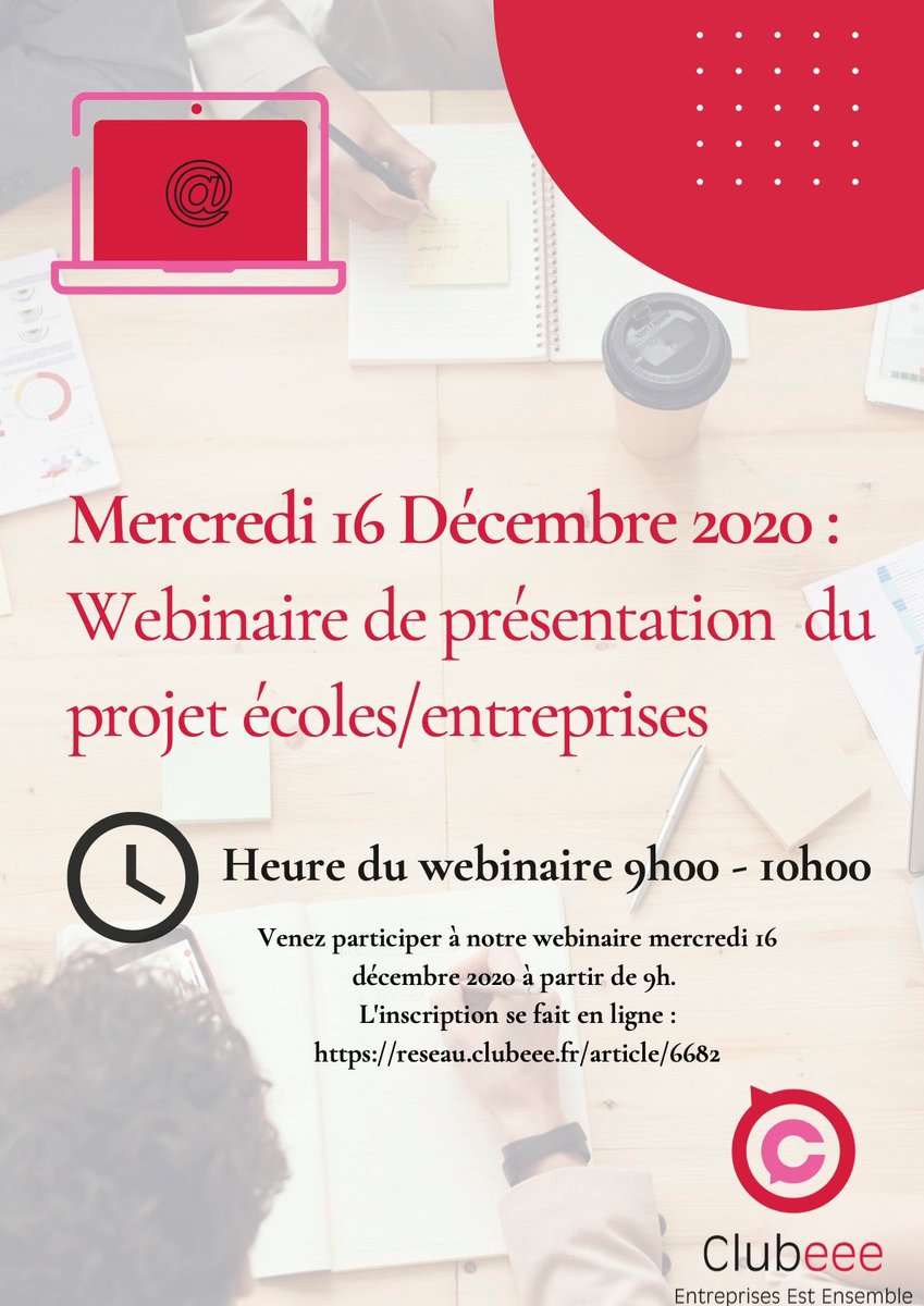 Clubeee_93's tweet photo. Notre webinaire sur le projet "lien écoles/entreprises", piloté par @MatthieuLluis en collaboration avec @ClubFACE93 c'est demain. N'oubliez pas de vous inscrire: https://t.co/1FeyVz40OX On vous attend nombreux! https://t.co/1fRKk5xASn