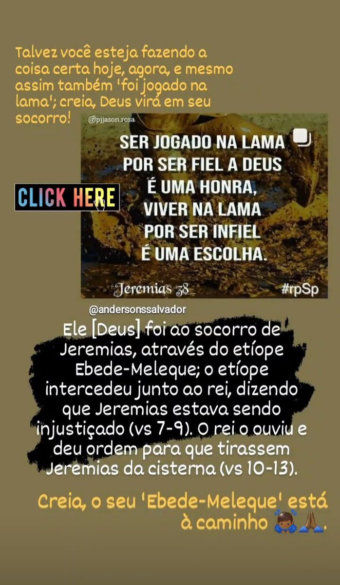 AndersonSSalva1's tweet photo. #EuLiHj #rpsp #PrimeiroDeus #Bíblia #Jr38 #ViralizeEsperança #TvNovoTempo #NovoTempo #Deus #Jesus #God #Cristianismo #IASD #IASDPortalDaHípica #Adventistas #Adventist https://t.co/EkYhWO4EQA