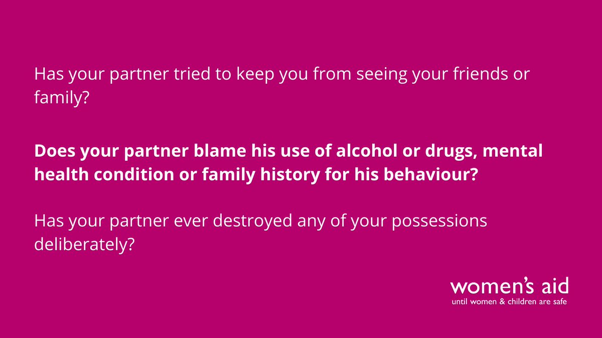 womensaid's tweet image. ❓Does something feel wrong in your relationship?

These questions can help you establish if you're in an unhealthy relationship ➡️ bit.ly/3mgj0Z7

You deserve to feel safe, heard and supported in your relationship.  

(1/2)
⬇️