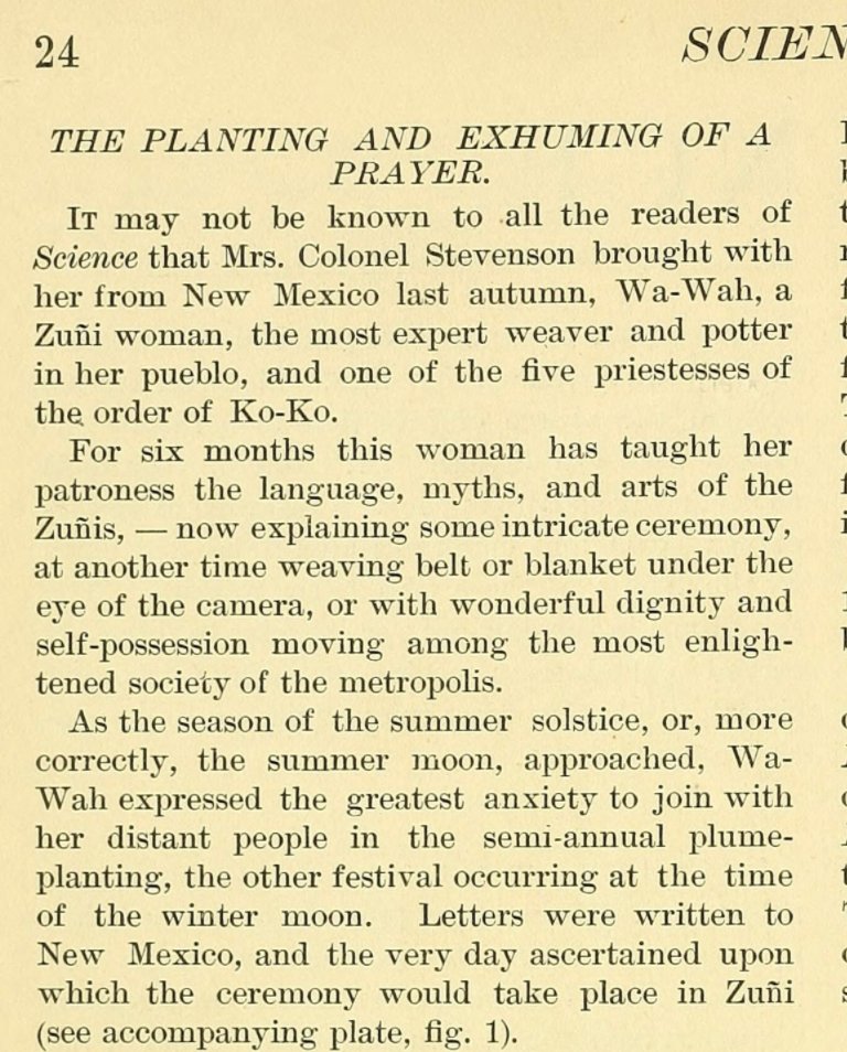 We'wha, said to be a Zuni princess, made a splash in DC. They went to the Smithsonian & demonstrated weaving for a photographer (pics above). When they made an offering during the summer solstice, the ceremony was covered by  @ScienceMagazine. They even met Pres. Grover Cleveland.
