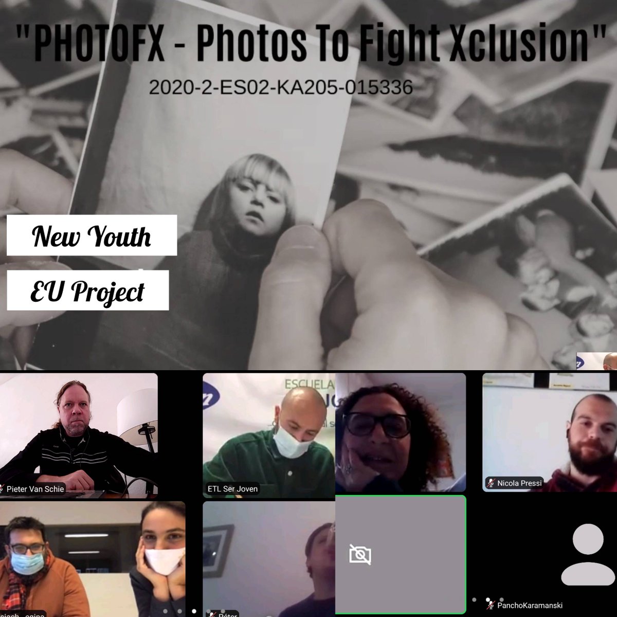 Pietervschie's tweet photo. Last week we had our first #Zoom meeting 🚪about #PhotoFX 📷 - #PhotosToFightXclusion https://t.co/T8leiz3e65