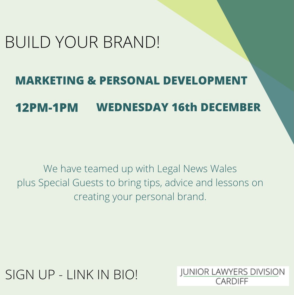 JLDCandSEWales's tweet photo. Don’t forget to sign up to the first in the series of our ‘lunch &amp; learn’ webinars happening tomorrow! Completely free, valuable advice on how to build an online presence and create your own brand! Sign up: https://t.co/qqSNyMiBtq - Be the best version of you 🌟 #selfgrowth https://t.co/CeKDT3KNkB