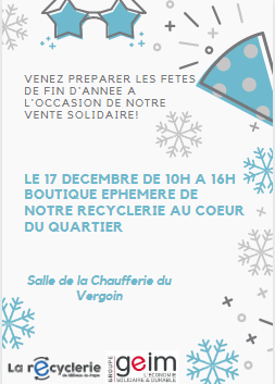 ⏳ J-2 avant l'ouverture exceptionnelle de la boutique éphémère de notre Ressourcerie au Vergoin, pour permettre aux habitants de venir s'équiper à petits prix! #boutiqueephemere #ressourcerie #lyon9 #Vergoin #AdoptePlusQuunnObjet #noelsolidaire #boutique #réemploi