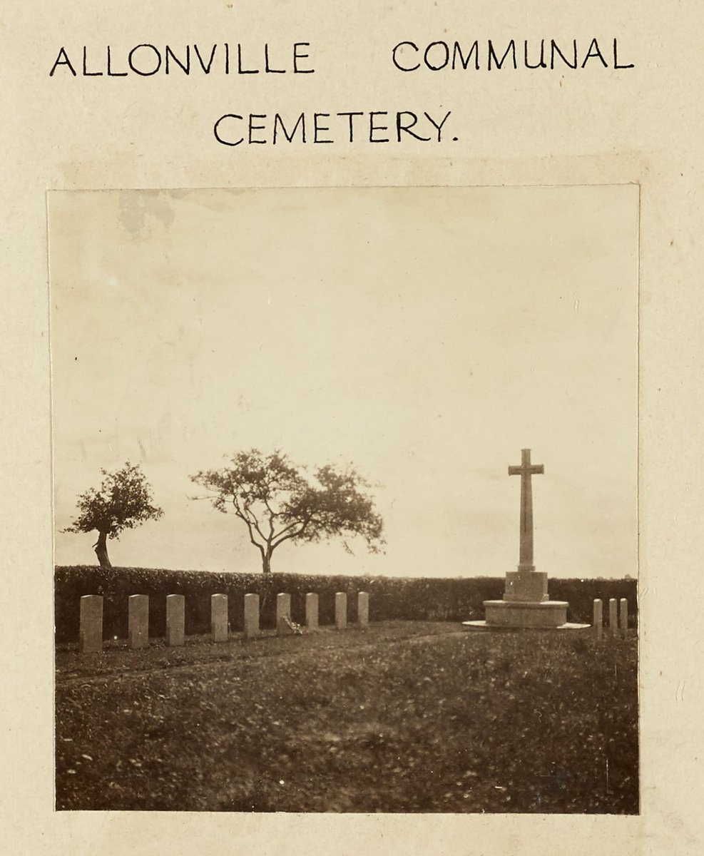 No. 398  #CWGCAtoZ Allonville Communal Cemetery, France  https://bit.ly/3a6WvDI&nbsp; contains 79  @CWGC war graves, 78 of them from the  #FWW. This photo, taken during an inspection visit in October 1922, shows the completed cemetery. 1/4