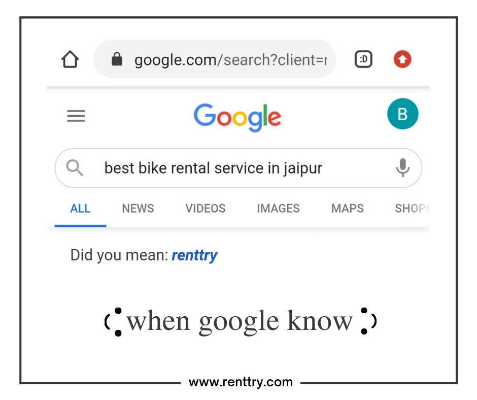 When Google Know...🛵
Visit renttry.com or call us @ 91-9358711333 to book your Ride!!!
Download our Mobile App
play.google.com/store/apps/det…
#bikeonrent #rentabike #booknow
#renttry #Bikerentals #rentabike #nodeposit #nohiddencharges
#renttry #bikeonrent