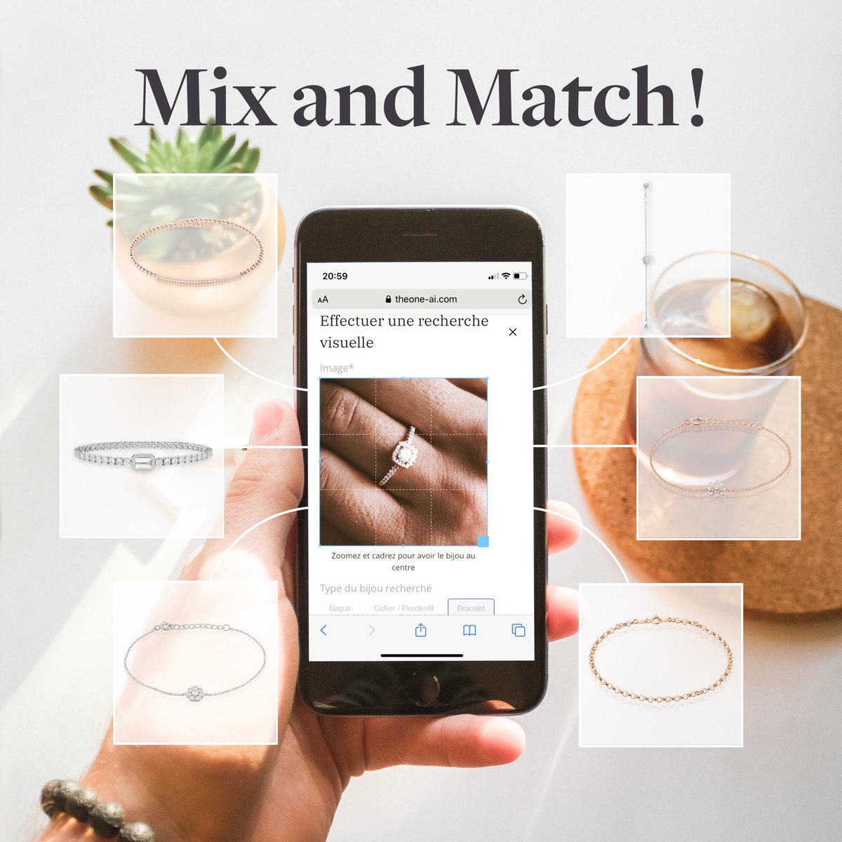 theoneaivendome's tweet image. Tu aimes ta bague et tu cherches le bracelet ou les boucles d’oreilles qui matchent ? 
Utilise le Visual Match!

#TheOneAI #VisualMatch #Bijoux #CadeaudeNoel #ChristmasGift #Jewelry #Cadeau