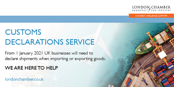 londonchamber's tweet image. #EUExit update: From 1 Jan 2021 businesses will have to submit a #CustomsDeclaration when moving goods outside of the UK. Take the hassle out of your paperwork &amp;amp; contact us to see how we can support your #imports &amp;amp; #exports requirements: bit.ly/39epyVz