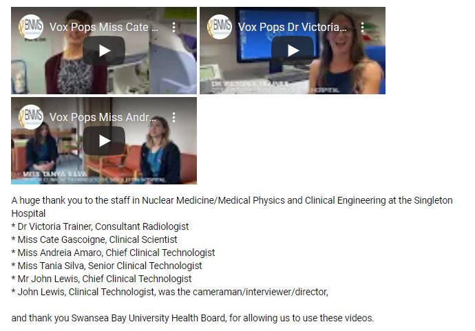 BNMS Voxpops
How has Covid-19 affected you and your colleagues in nuclear medicine?  We asked staff in nm at the Singleton Hospital Swansea.
youtube.com/channel/UCRm_q…
<a href="/BnmsPres/">PresBNMS</a> <a href="/bnmsrtn/">BNMS RTN Group</a> #nuclearmedicine