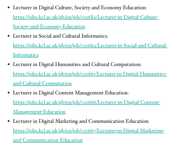 kingsdh's tweet photo. Jobs! ✨ Applications are now open for 5 new Lecturer positions in our department. Deadline 15th Jan.
Please do share with people who might be interested. 🙏🏽
Full details &amp; application links can be found at: https://t.co/QAR0DoSXVB https://t.co/y19oGNDj4R