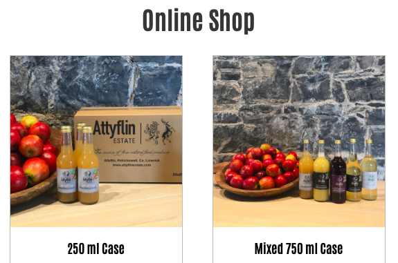 attyflinestate's tweet photo. BREAKING NEWS!
We have launched the #Attyflin Estate online shop. You can click & collect or order for direct delivery to your door.
Full range of our Irish apple juices, preserves, chutneys and Irish apple cider vinegar & gift options available.
https://t.co/7nCOgDKibM https://t.co/WVtINpVwF4